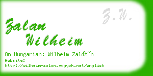 zalan wilheim business card